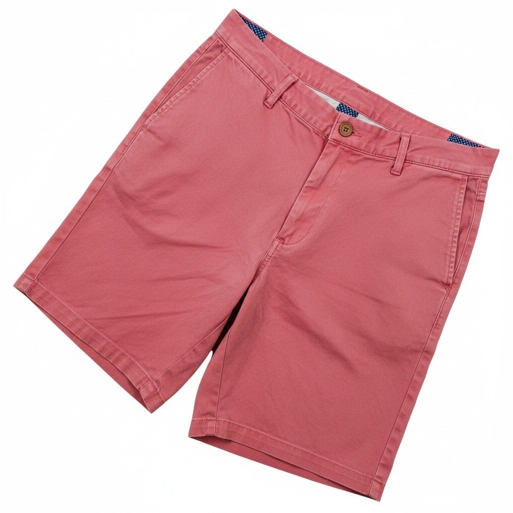 Turtleson Mens Chino Golf Shorts Coral Pink Stretch Golf Casual Size 38